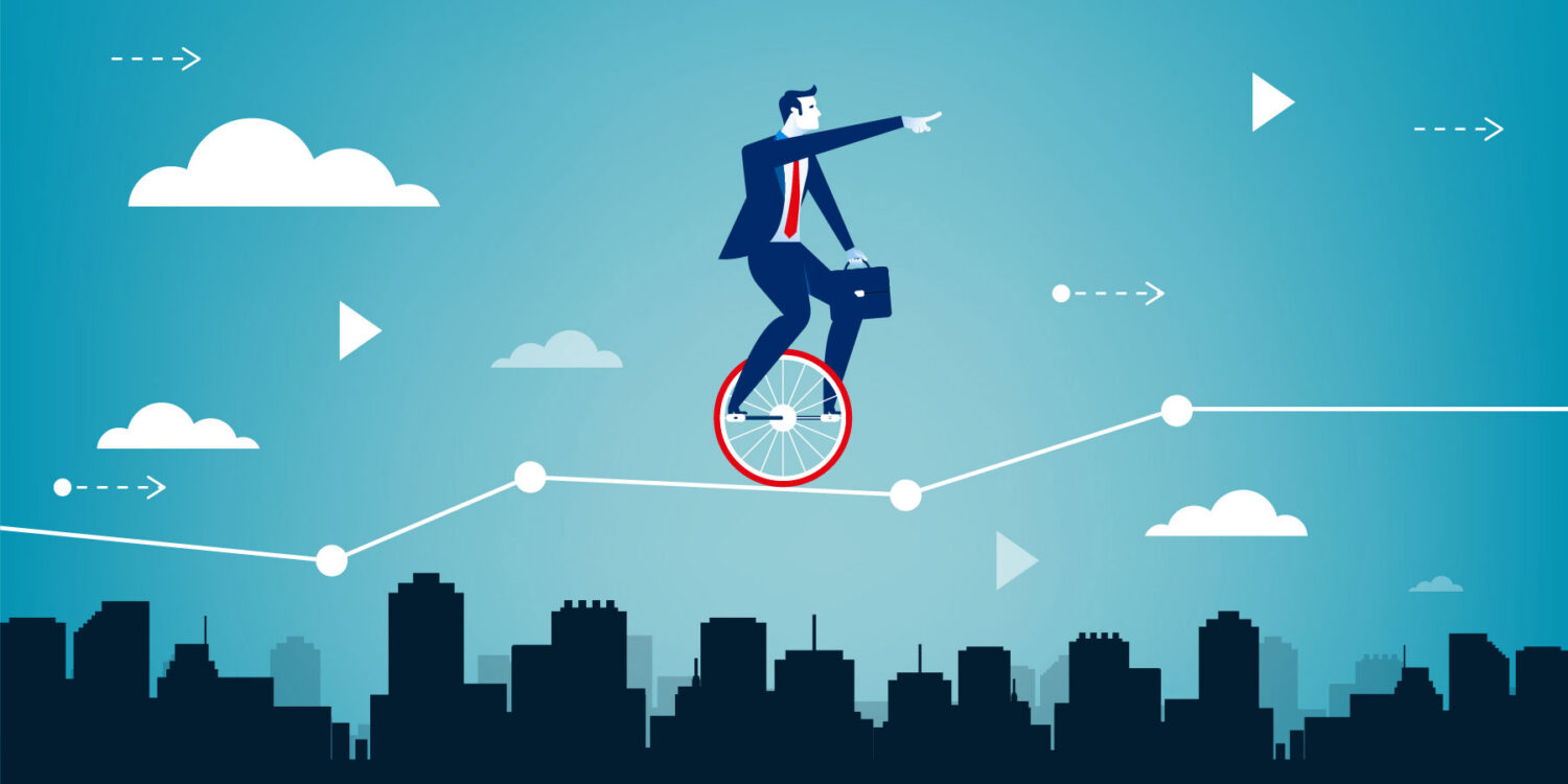 man on unicycle