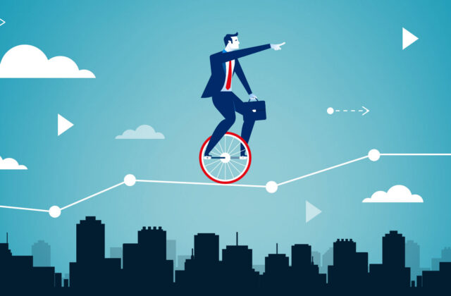 man on unicycle