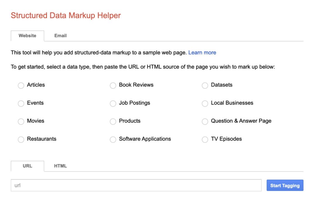 Google's Structured Data Markup Helper, which lets you select the schema markup data type