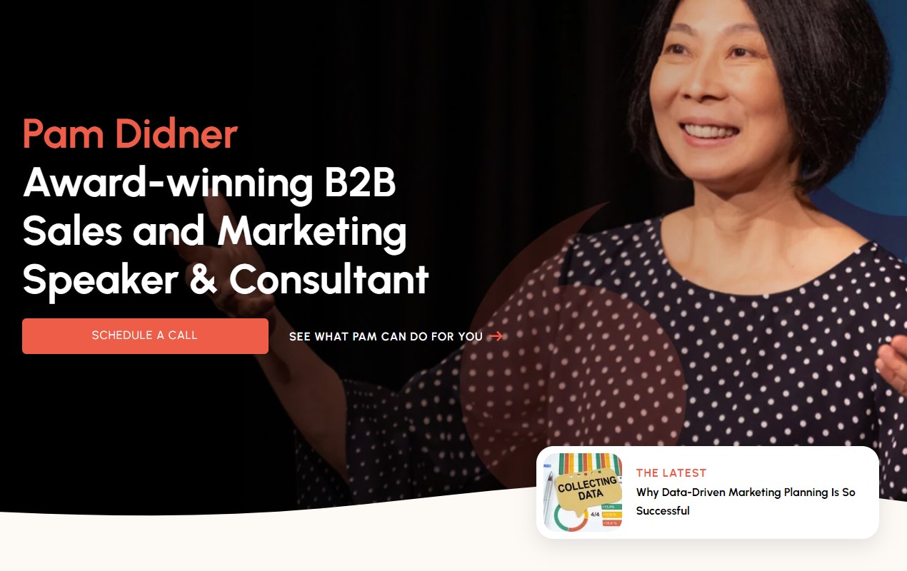 Pam Didner website showcases personal brand
