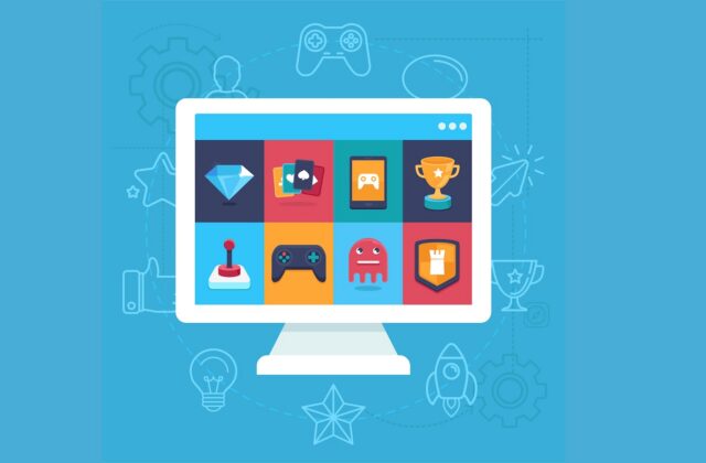 this is an illustration of game icons on a computer screen for an article about content gamification